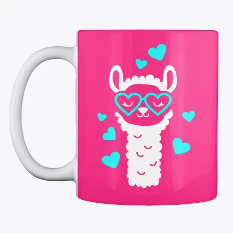 Alpaca Hearts Mug (White)