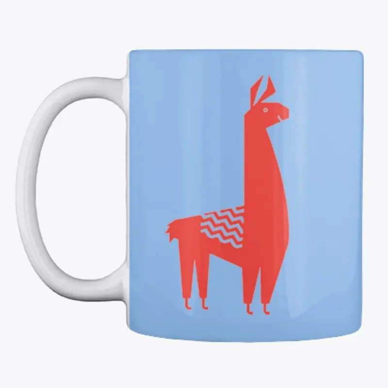 Tall Orange Llama Mug